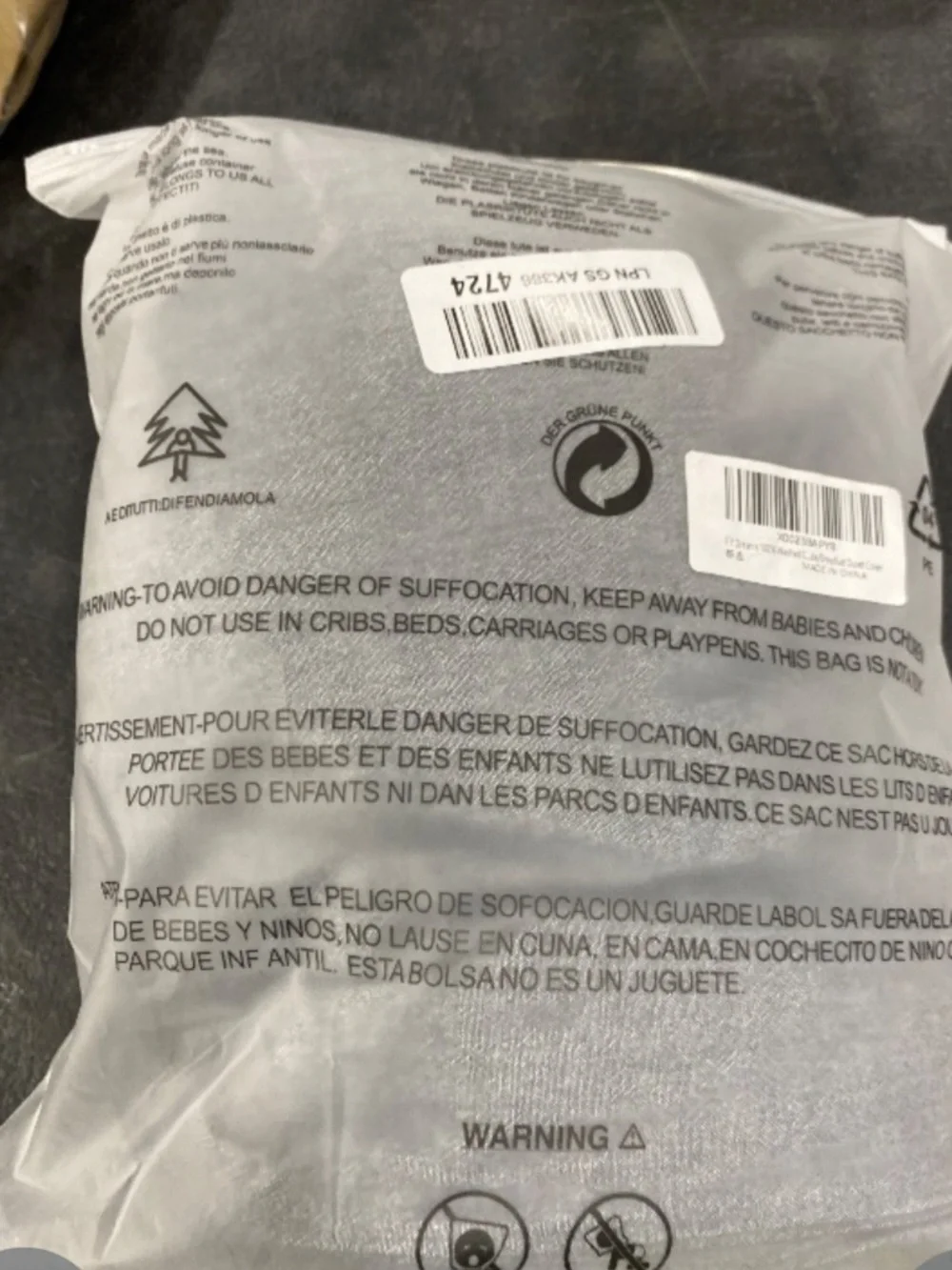Duvet Cover for Weight Blanket 100% Washed Cotton 48x72” GRAY